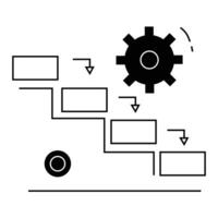 vattenfall metod illustration. sekventiell projekt utveckling närma sig. visuell skildring av de klassisk vattenfall metod betona steg för steg progression i projekt utveckling. vektor