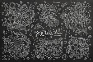 Vektor Kritzeleien Karikatur einstellen von Fußball Kombinationen von Objekte