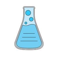 Kinder Zeichnung Karikatur Vektor Illustration erlenmeyer Flasche, Chemie Glaswaren Symbol isoliert auf Weiß Hintergrund