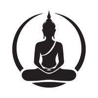 buddha silhuett vektor design mediterar