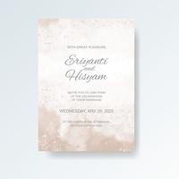 akvarell bröllop inbjudningskort. vackert bröllopskort akvarell med stänk. vektor