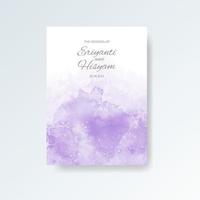 Aquarell Hochzeitseinladungskarte. schönes hochzeitskartenaquarell mit spritzen. vektor