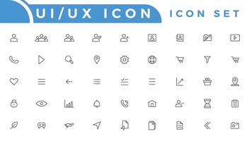 grundläggande användare gränssnitt grundläggande uppsättning. linje översikt ikoner. för app, webb, skriva ut. redigerbar stroke. vektor