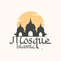 Moschee Logo Ramadan Tag Design Vorlage Vektor Silhouette islamisch Platz von Anbetung