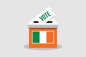 irland valsedel låda platt och minimalistisk vektor illustration begrepp. rösta konceptuell konst. val.