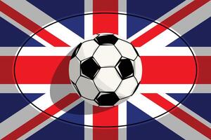 fotboll boll isolerat på förenad rike flagga. platt vektor illustration design.