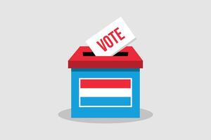 Luxemburg Abstimmung Box eben und minimalistisch Vektor Illustration Konzept. Abstimmung konzeptionelle Kunst. Wahlen.