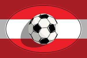 fotboll boll isolerat på österrike flagga. platt vektor illustration design.