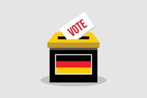 Deutschland Abstimmung Box eben und minimalistisch Vektor Illustration Konzept. Abstimmung konzeptionelle Kunst. Wahlen.
