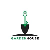 Gartenhaus-Logo-Design-Vorlage vektor