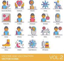 vaccin och vaccination ikon uppsättning vektor