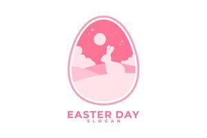 Ostern Tag Hase Ei Vektor Logo Design
