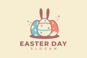 Ostern Tag Hase Ei Vektor Logo Design