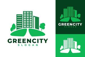 grön stad vektor logotyp design