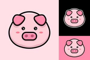 söt gris tecknad serie maskot vektor design