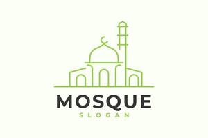 ein Logo zum ein Moschee im Grün und Weiß. vektor