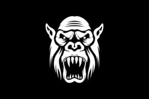 Tier Gesicht Gorilla Kopf Vektor Logo Design