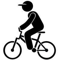 vektor man bär hatt ridning en cykel illustration