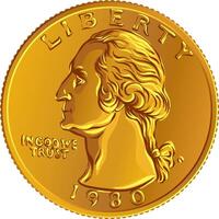 amerikanisch Geld Washington Quartal 25 Cent Münze vektor