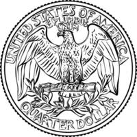 skallig Örn Washington fjärdedel 25 cent mynt vektor