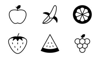 Früchte Symbol Symbol Vektor Vorlage Sammlung