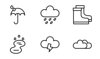 regnerisch Jahreszeit Symbol Symbol Vektor Vorlage Sammlung