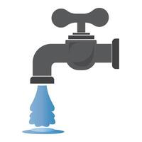 Wasser tropft auf Wasserhahn Symbol Vektor Illustration Design