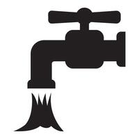 Wasser tropft auf Wasserhahn Symbol Vektor Illustration Design