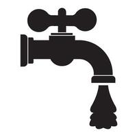 Wasser tropft auf Wasserhahn Symbol Vektor Illustration Design