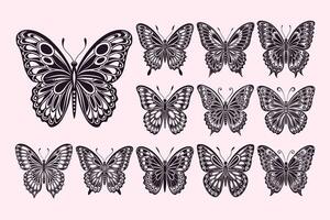 ai generiert schön Schmetterling Illustration Logo Design einstellen vektor