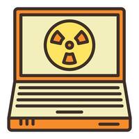 Strahlung Zeichen auf Laptop Computer Bildschirm Vektor farbig Symbol oder Logo Element