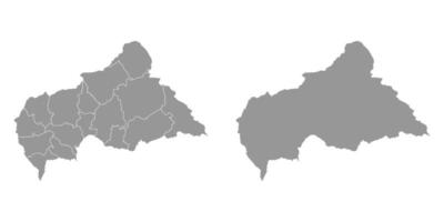 central afrikansk republik Karta med administrativ divisioner. vektor illustration.