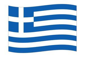 vinka flagga av de Land grekland. vektor illustration.