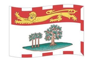 winken Flagge von Prinz edward Insel, Provinz von Kanada. Vektor Illustration.