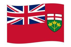 vinka flagga av Ontario, provins av Kanada. vektor illustration.