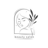 Schönheit Salon Logo. schön weiblich Gesicht. Vektor Illustration