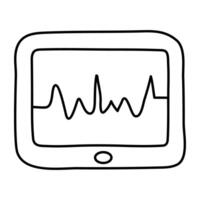 eine einzigartige Designikone des EKG-Monitors vektor