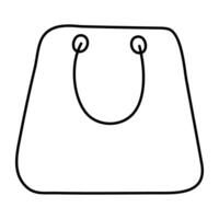 en linjär design ikon av väska vektor
