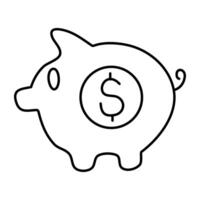 modern Design Symbol von Schweinchen Bank vektor