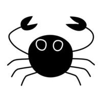 en trendig design ikon av krabba vektor