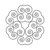 Zahl Mandala zum Färbung Kritzeleien skizzieren gut Stimmung vektor