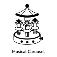 trendig musikalisk karusell vektor