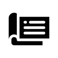 Scheckbuch Symbol. Vektor Glyphe Symbol zum Ihre Webseite, Handy, Mobiltelefon, Präsentation, und Logo Design.