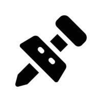 Stecknadel Symbol. Vektor Glyphe Symbol zum Ihre Webseite, Handy, Mobiltelefon, Präsentation, und Logo Design.