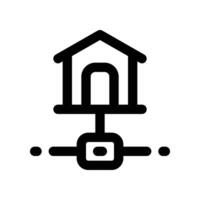 Zuhause Server Symbol. Vektor Linie Symbol zum Ihre Webseite, Handy, Mobiltelefon, Präsentation, und Logo Design.