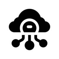 Wolke Computing Symbol. Vektor Glyphe Symbol zum Ihre Webseite, Handy, Mobiltelefon, Präsentation, und Logo Design.