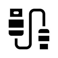 USB Kabel Symbol. Vektor Glyphe Symbol zum Ihre Webseite, Handy, Mobiltelefon, Präsentation, und Logo Design.