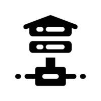 Haus Server Symbol. Vektor Glyphe Symbol zum Ihre Webseite, Handy, Mobiltelefon, Präsentation, und Logo Design.