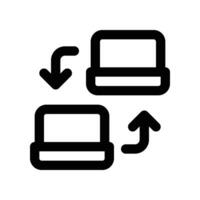 Synchronisieren Symbol. Vektor Linie Symbol zum Ihre Webseite, Handy, Mobiltelefon, Präsentation, und Logo Design.
