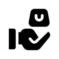 Einkaufen Symbol. Vektor Glyphe Symbol zum Ihre Webseite, Handy, Mobiltelefon, Präsentation, und Logo Design.